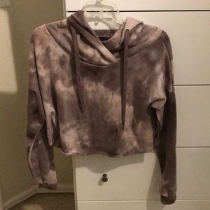 Cropped purple tie dye hoodie